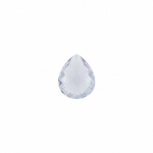 White pearshape faceted ziconia insignia