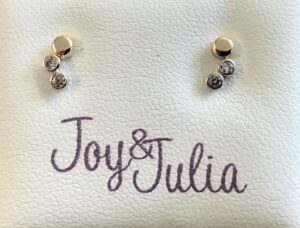 Bicolor gouden, wit zirkonia Joy & Julia