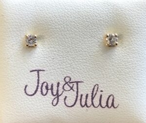 Gouden, wit zirkonia Joy & Julia