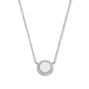 Rosa di Luca zilveren collier met vaste hanger zirkonia