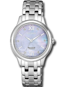 Horloges dames Eco-drive Titanium parelmoer