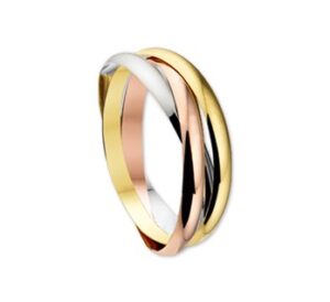 Tri color gouden ring cartier stijl 3 in 1