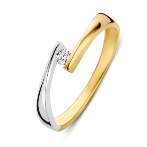 Bicolor gouden ring zirkonia