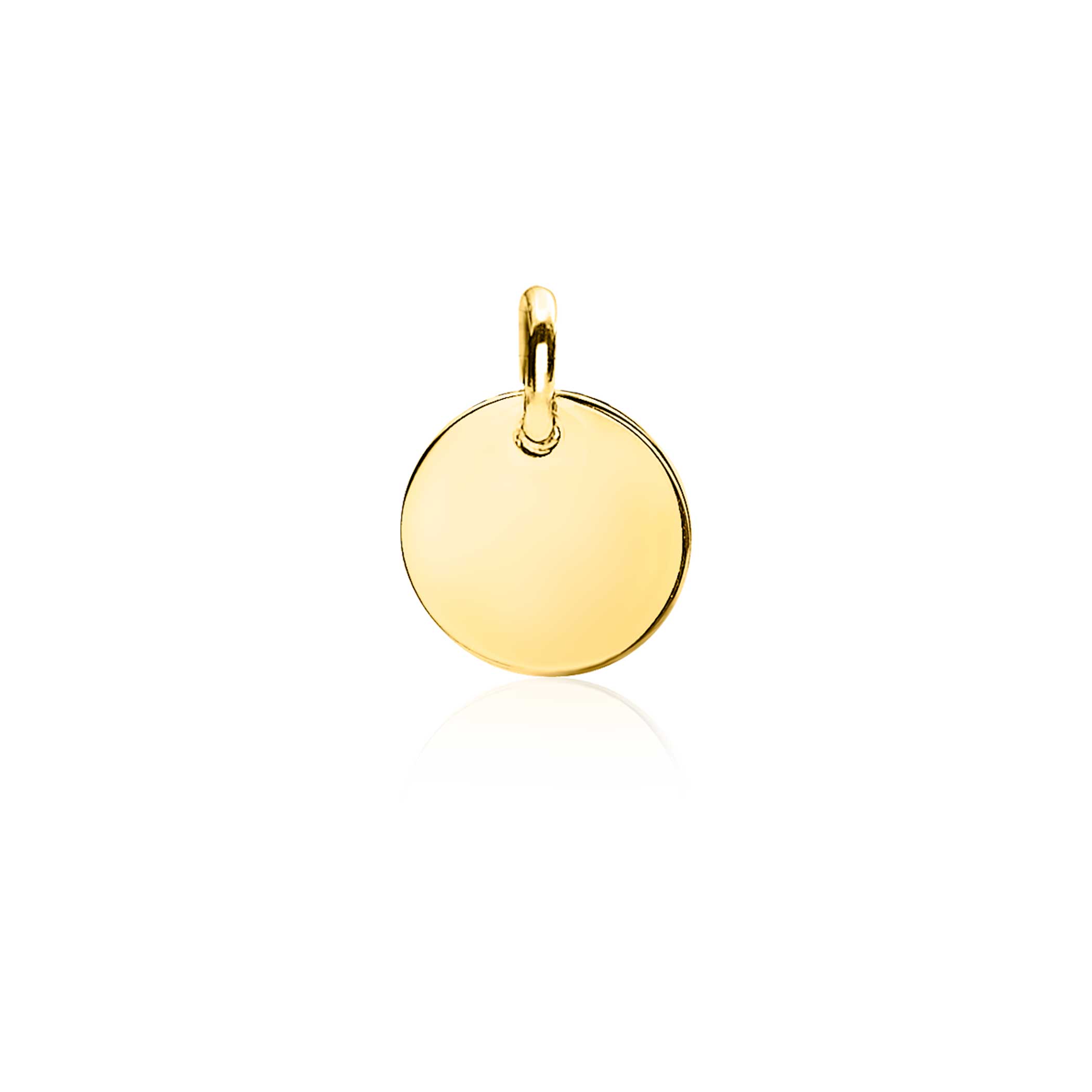 ZINZI Gold 14 karaat gouden hanger rond graveerplaatje 10mm - Sjaak knijn