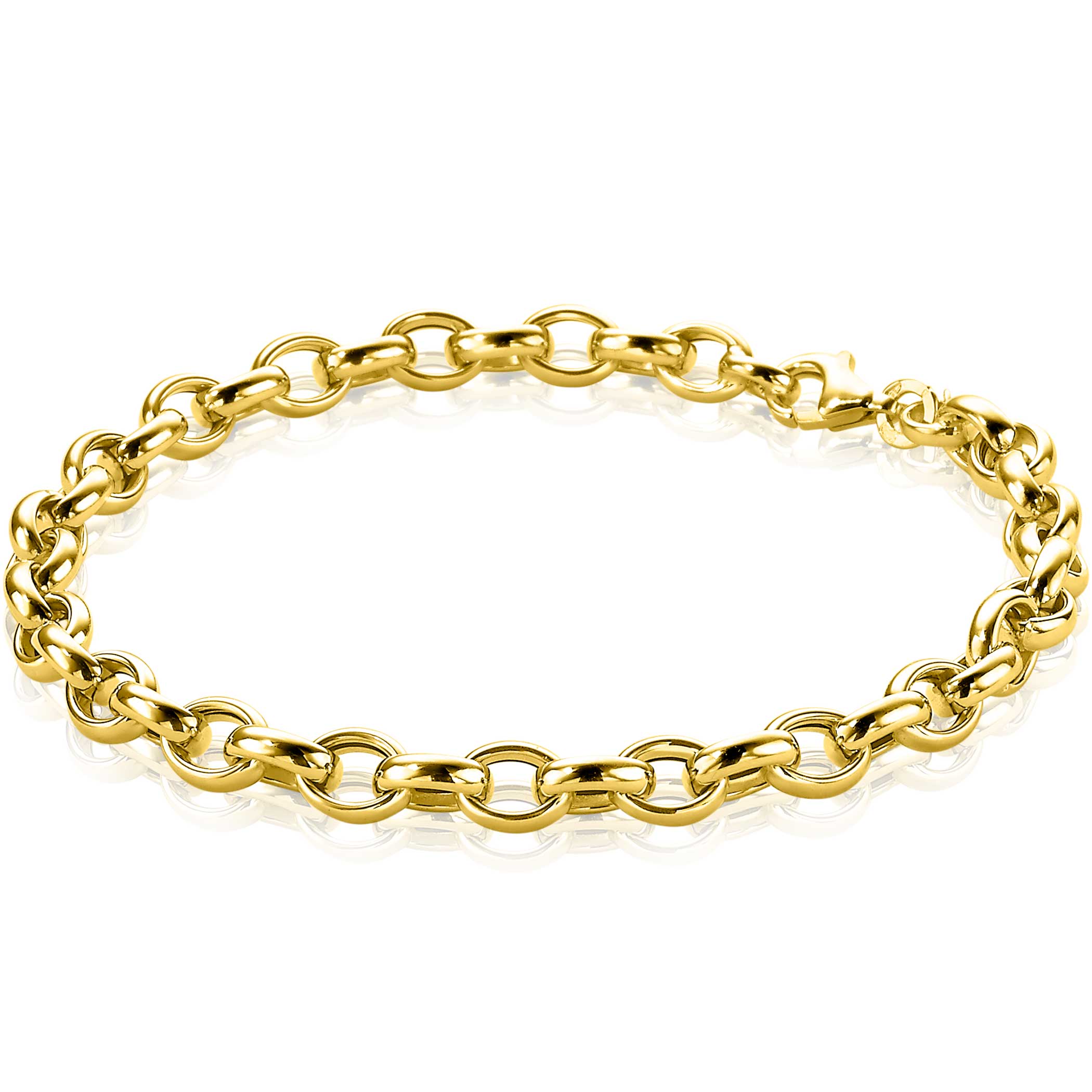 Touhou helder film ZINZI Gold 14 karaat gouden armband met ovale schakels 5mm breed - Juwelier  Sjaak knijn