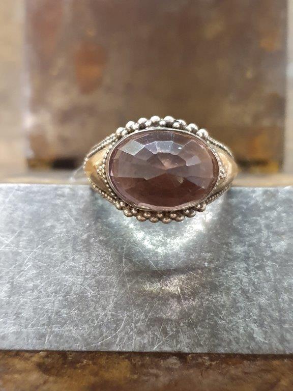 Bezwaar zuiverheid Frustrerend Zilver met goud ring, synthetische steen - Juwelier Sjaak knijn