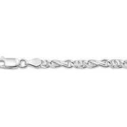 Zilveren valkenoog schakel armband 4 mm breed