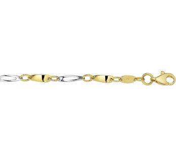 vijand van mening zijn Kneden Bicolor gouden armband 19cm - Juwelier Sjaak knijn
